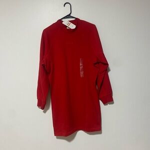 Women’s Red Calvin Klein Long Sleeve Dress Small